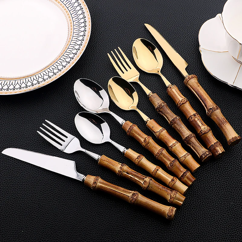 24 szt. Sztućce ze stali nierd – Bamboo Cutlery recenzja i cena